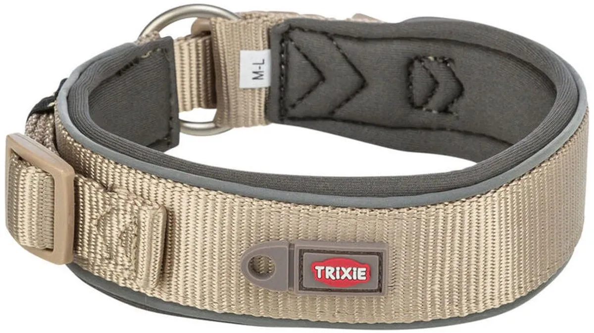 Trixie Halsband Premium Extra Breed 27-35cm - Zand/Grijs - afbeelding 3 van 4