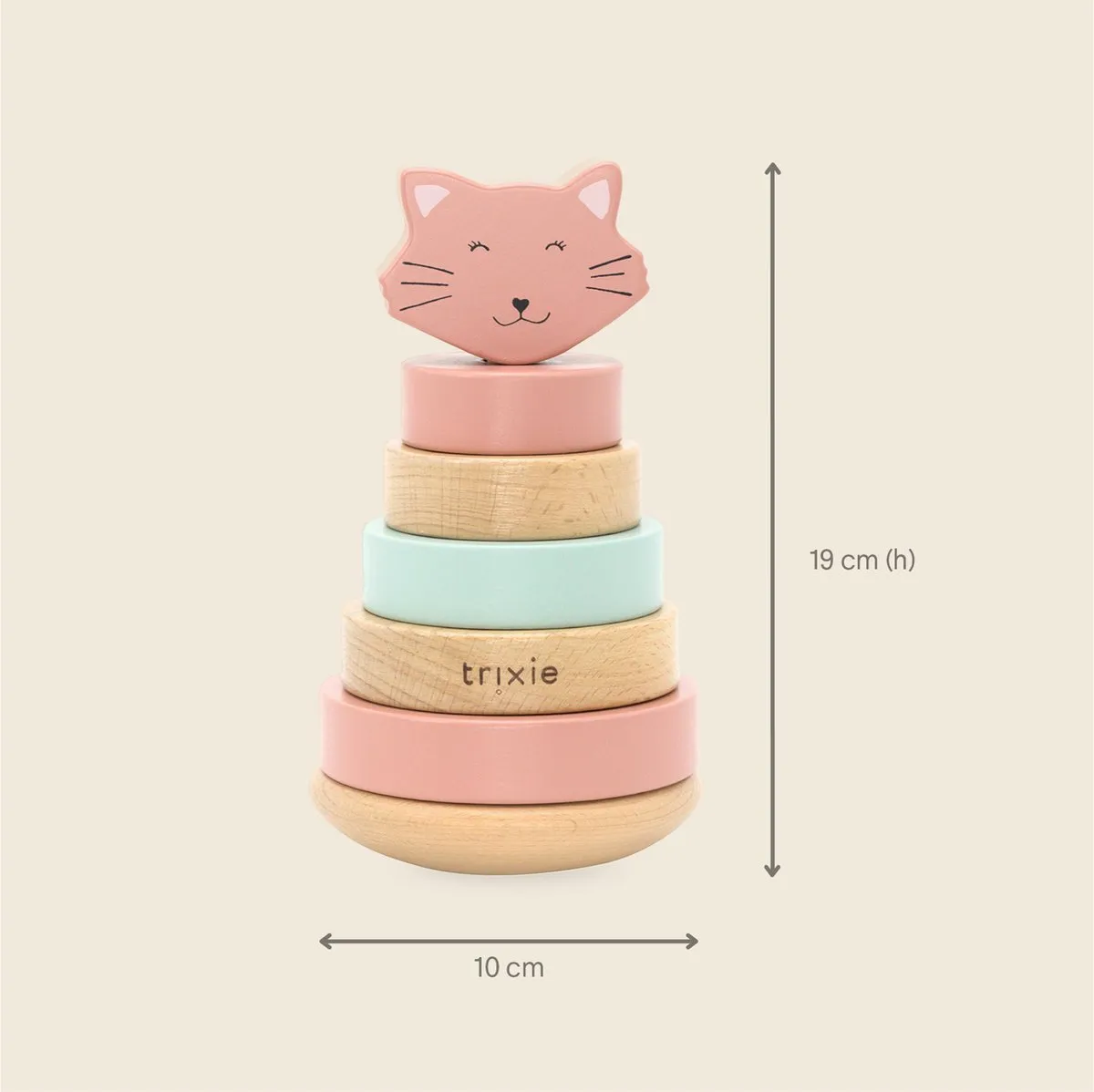 Trixie Houten Stapeltoren Mrs. Cat - 6-delig - Roze