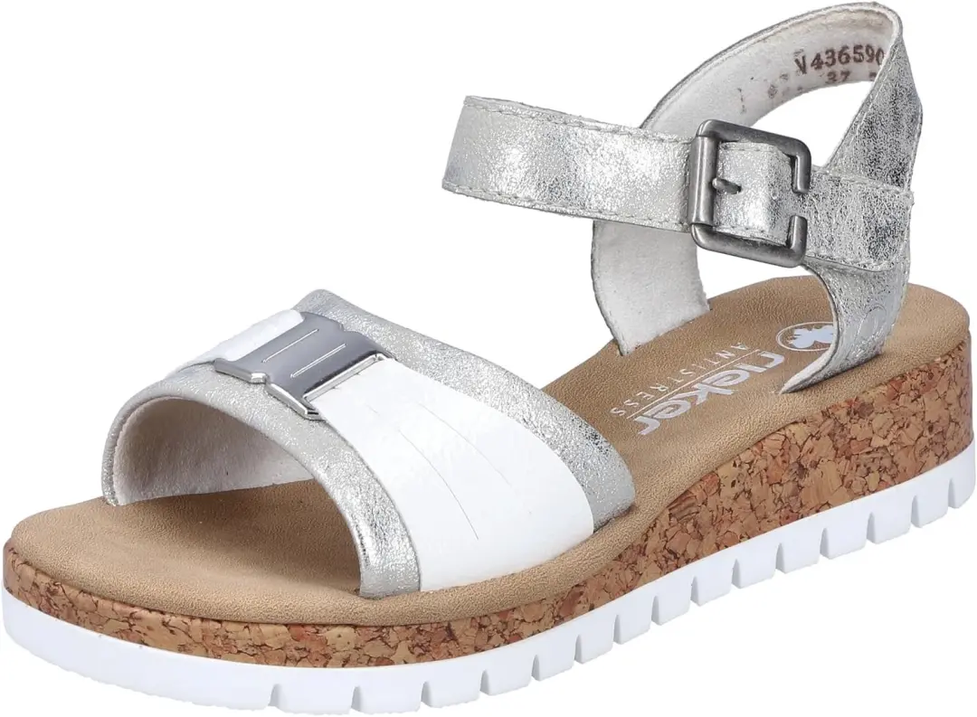 Rieker Dames Sandalen V4365 Zilver