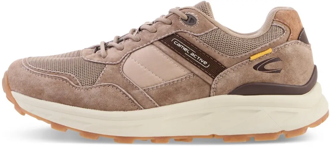 camel active Sneaker van nubuck en textielmix met comfortabele zool