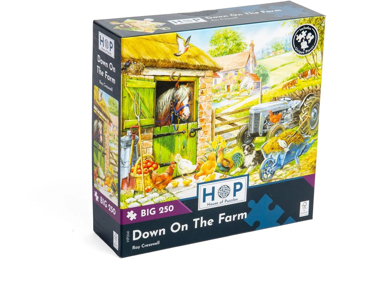House Of Puzzles Down On The Farm XXL Legpuzzel 250 Stuks - HP0141