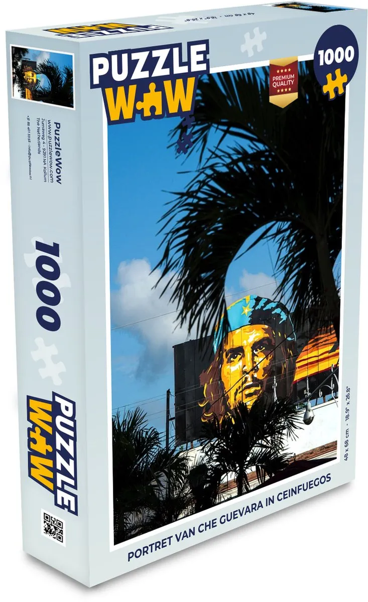 PuzzleWow Portret van Che Guevara in Cienfuegos Legpuzzel 1000 Stuks - Multicolor
