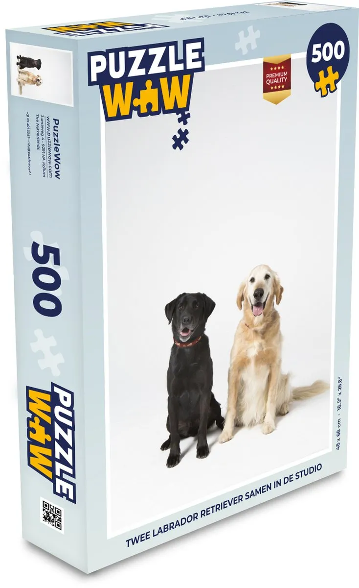 PuzzleWow Labrador Retriever Studio Legpuzzel 500 Stuks - Multicolor