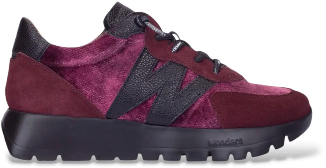 Wonders Leren Odisei01 sneakers in granaatrood