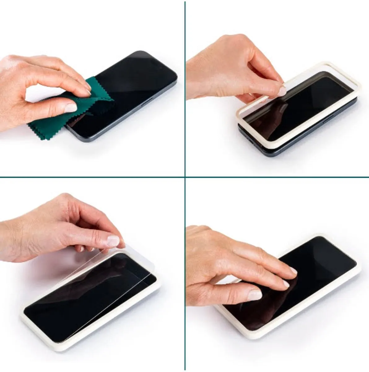 Hama iPhone 15 Pro Screenprotector Clear - Montagehulp
