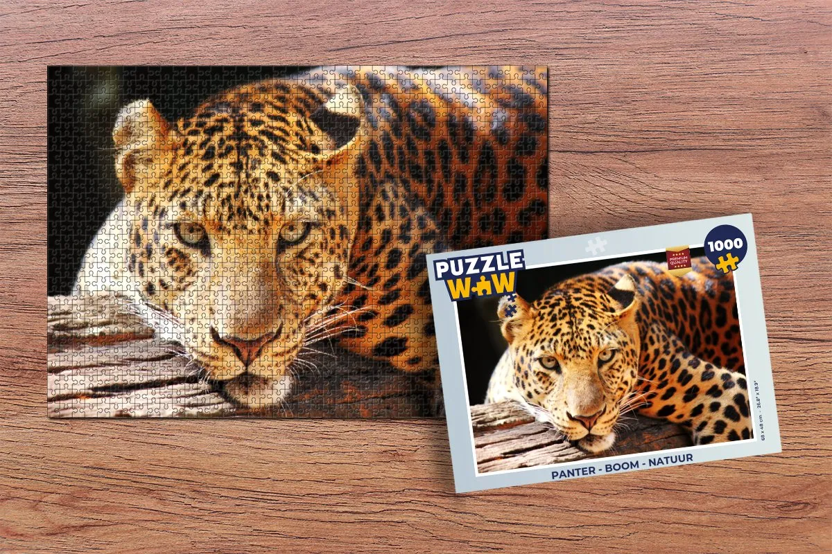PuzzleWow Panter Boom Natuur Legpuzzel 1000 Stuks - Multicolor