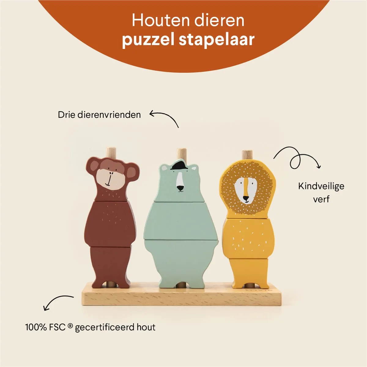 Trixie Houten Stapeltoren Stapelstenen - Multi