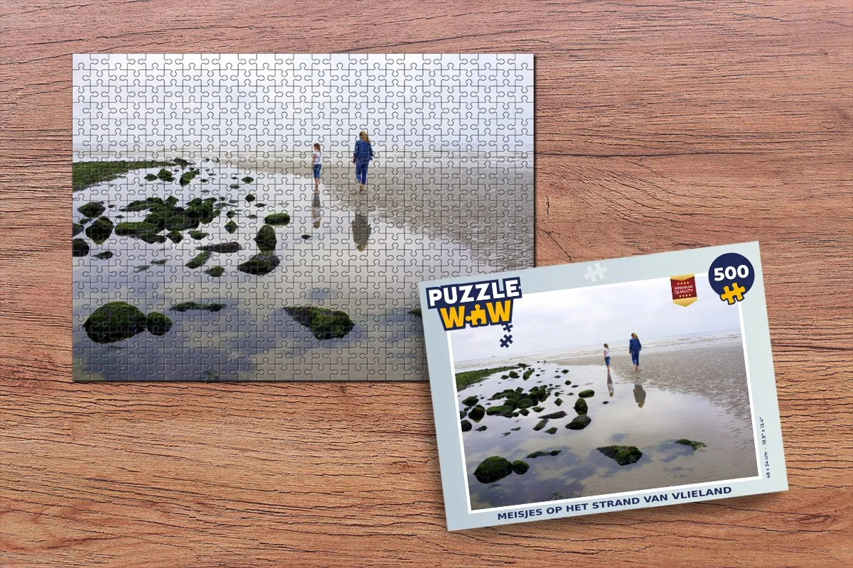 PuzzleWow Legpuzzel Meisjes op het strand van Vlieland 500 Stuks