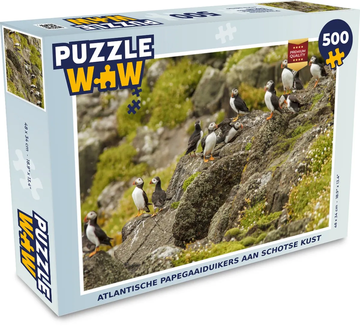PuzzleWow Atlantische Papegaaiduikers Schotse Kust Legpuzzel 500 Stuks