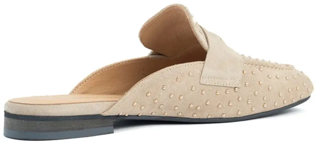 Babouche SUZIE beige muiltjes met studs