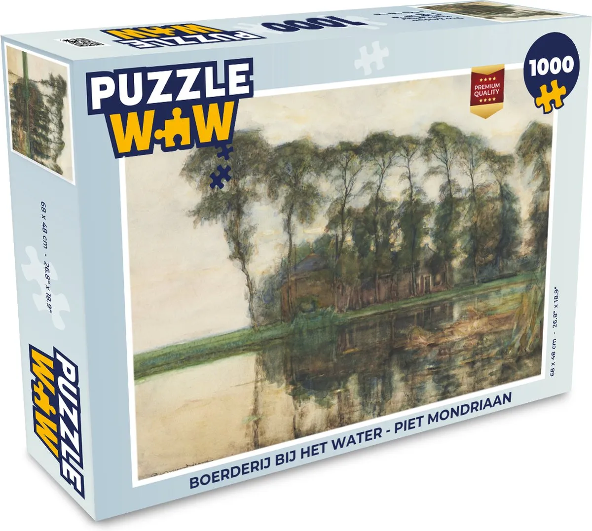 PuzzleWow Boerderij bij het water Piet Mondriaan Legpuzzel 1000 Stuks