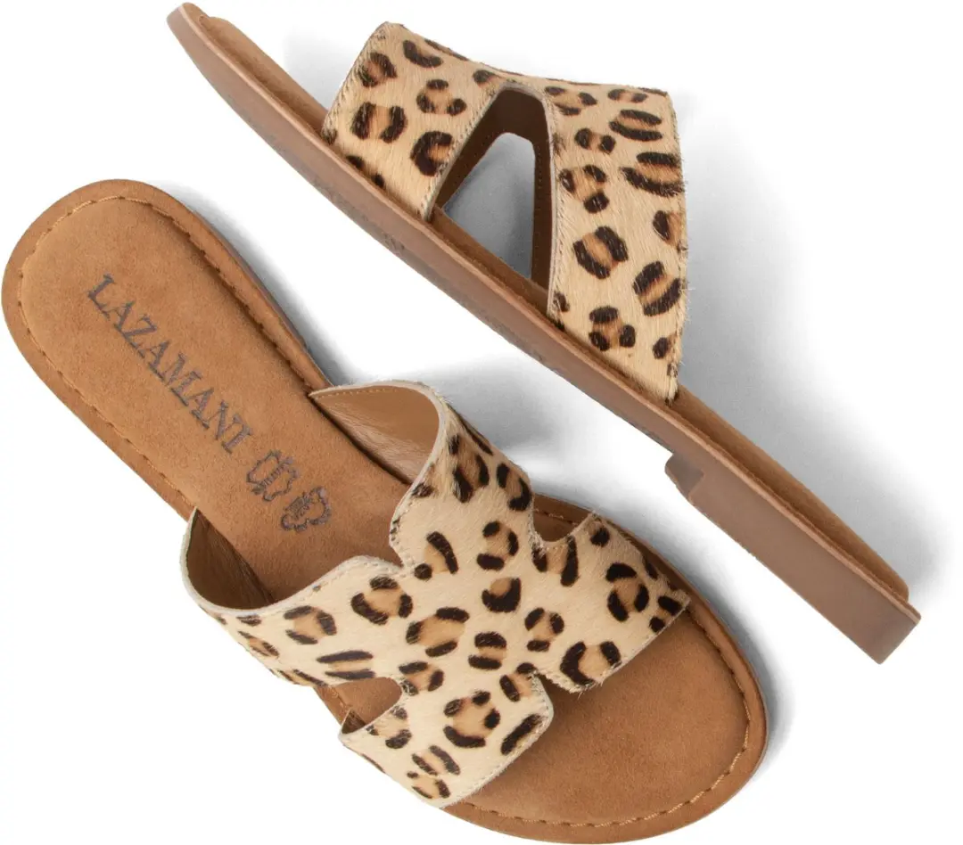Lazamani Lumi Dames Slippers Ponyhaar Beige - afbeelding 2 van 6
