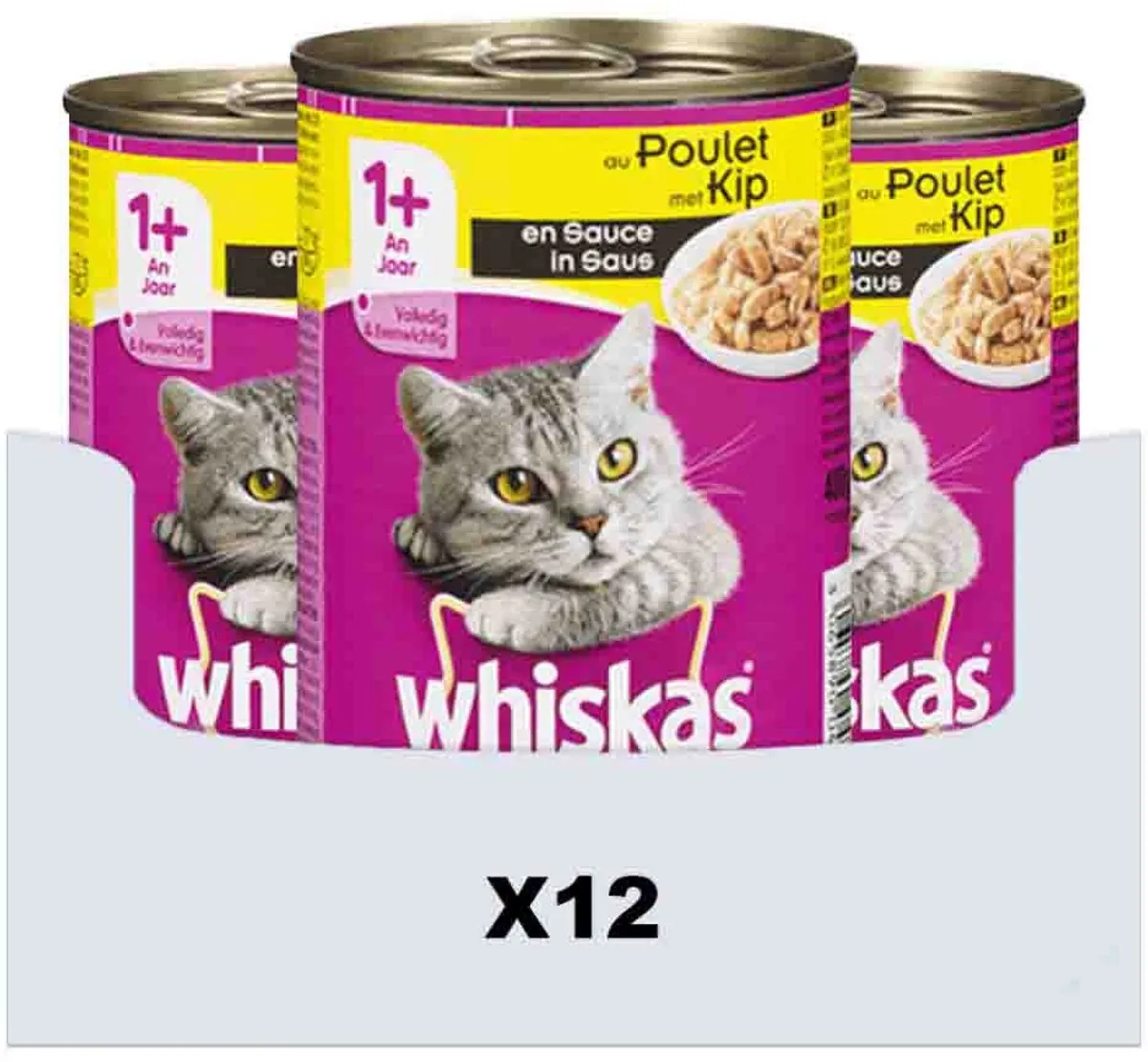 Whiskas Adult Kip in Saus Blikken - 12x400g - afbeelding 6 van 6