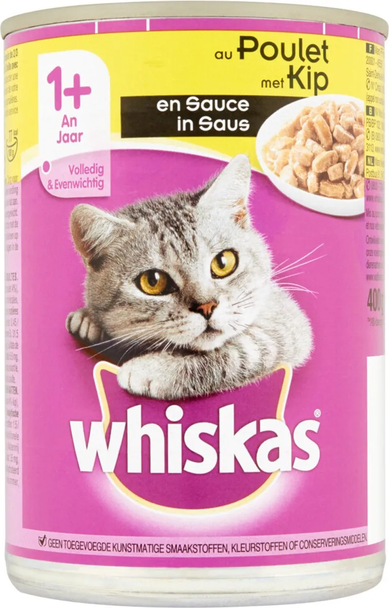 Whiskas Adult Kip in Saus Blikken - 12x400g