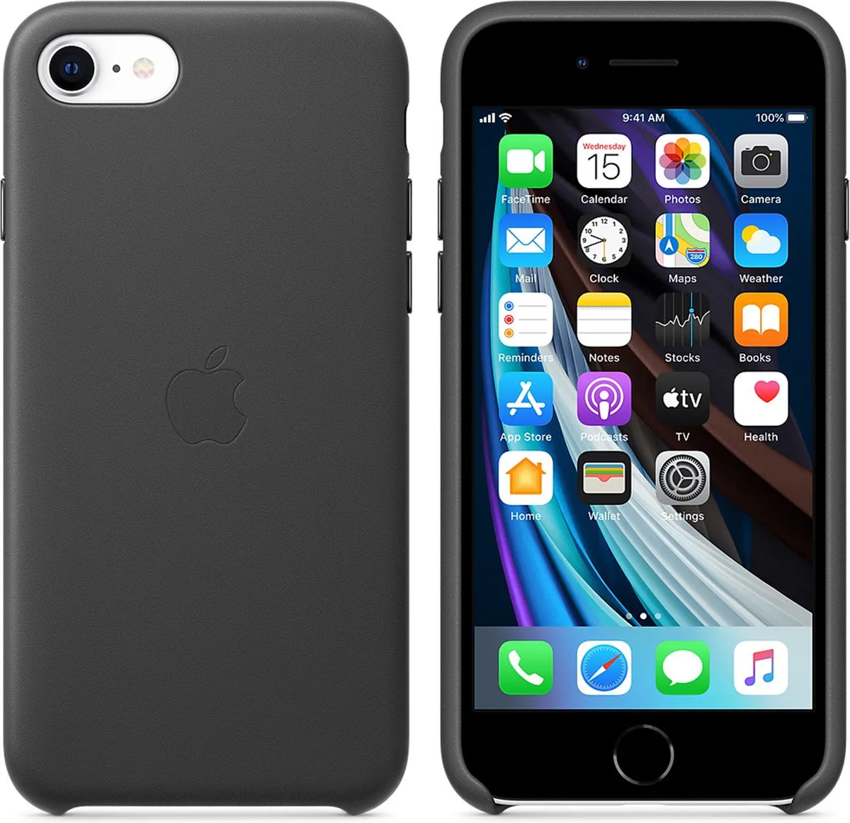 Apple Leren Hoesje iPhone SE (2020) - Zwart - MPN 190199610521