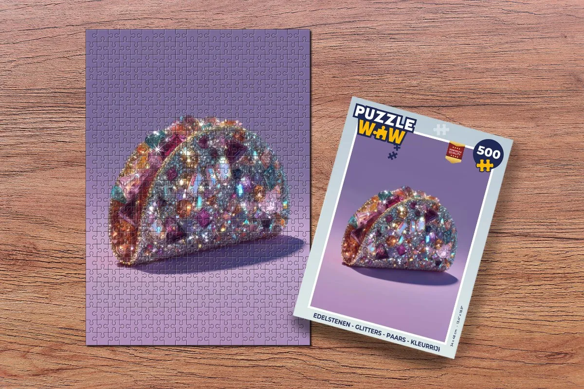 PuzzleWow Edelstenen Glitters Legpuzzel 500 Stuks - Paars