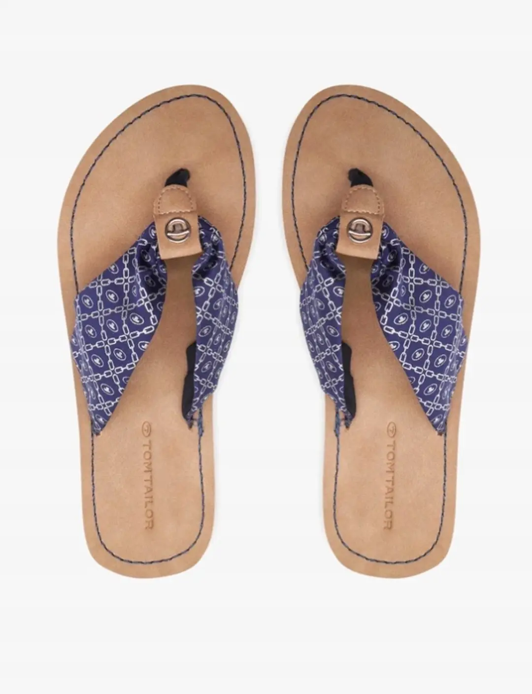 Tom Tailor Dames Slippers Blauw Maat 36 met Print
