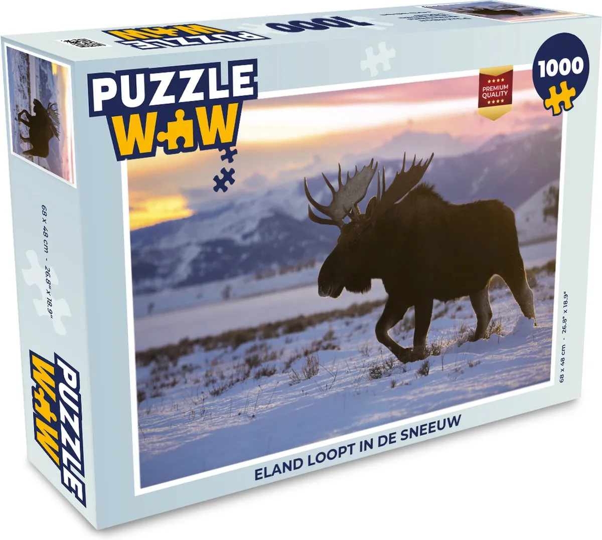 PuzzleWow Legpuzzel Eland in de Sneeuw 1000 Stuks