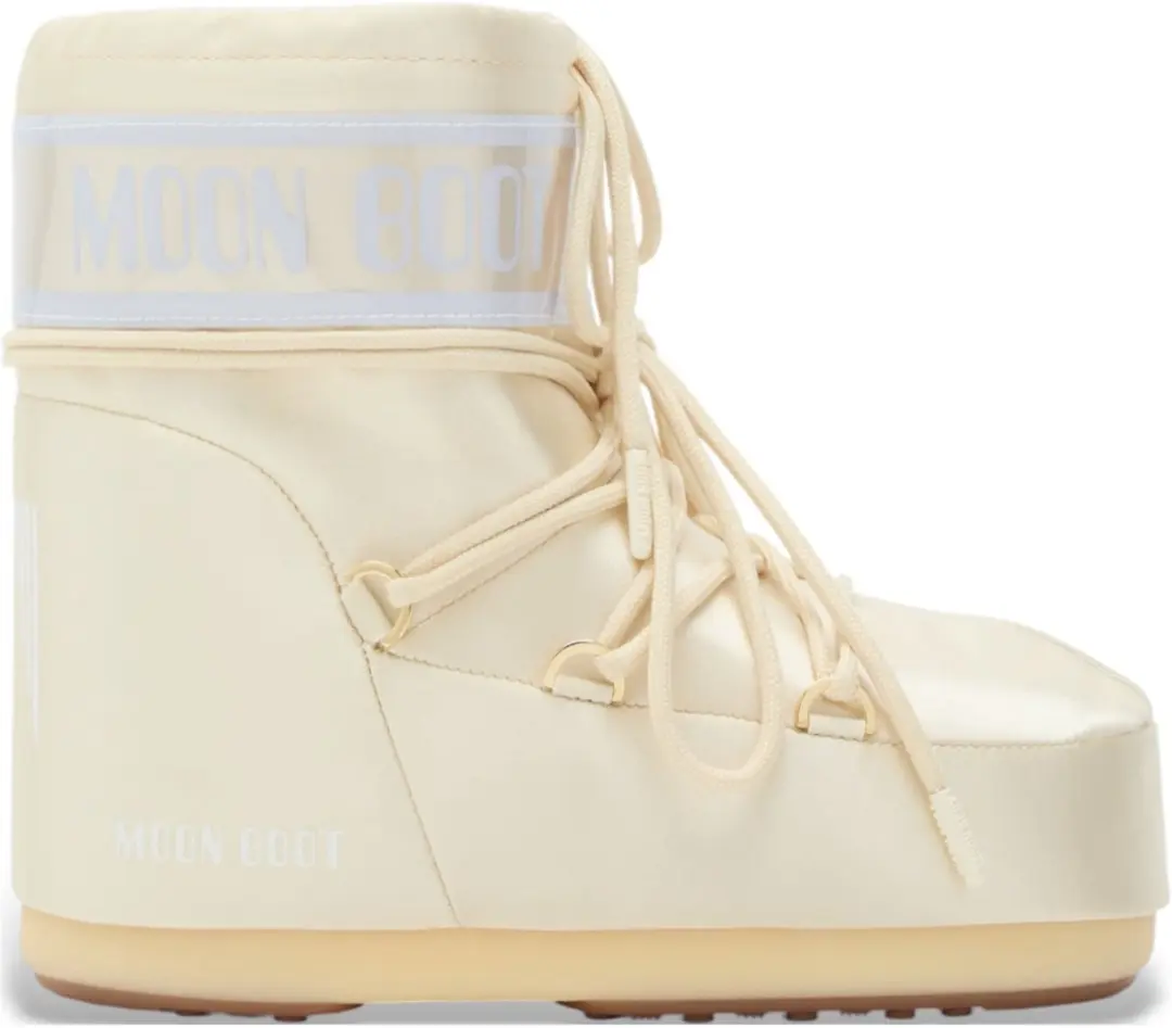 Moon Boot Icon lage paarse beige enkellaarsjes