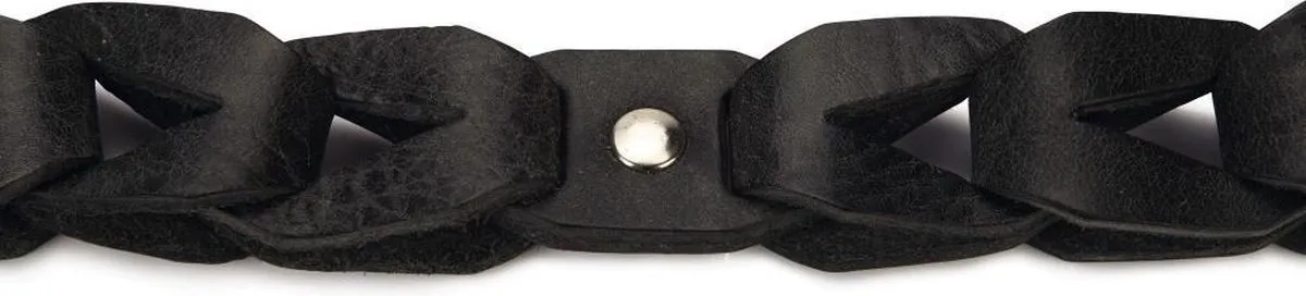 Beeztees Leren Halsband Connex - Zwart 40cm x 20mm