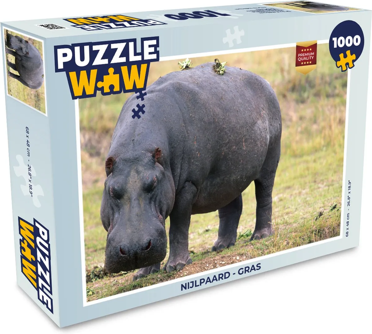 PuzzleWow Nijlpaard Legpuzzel 1000 Stuks