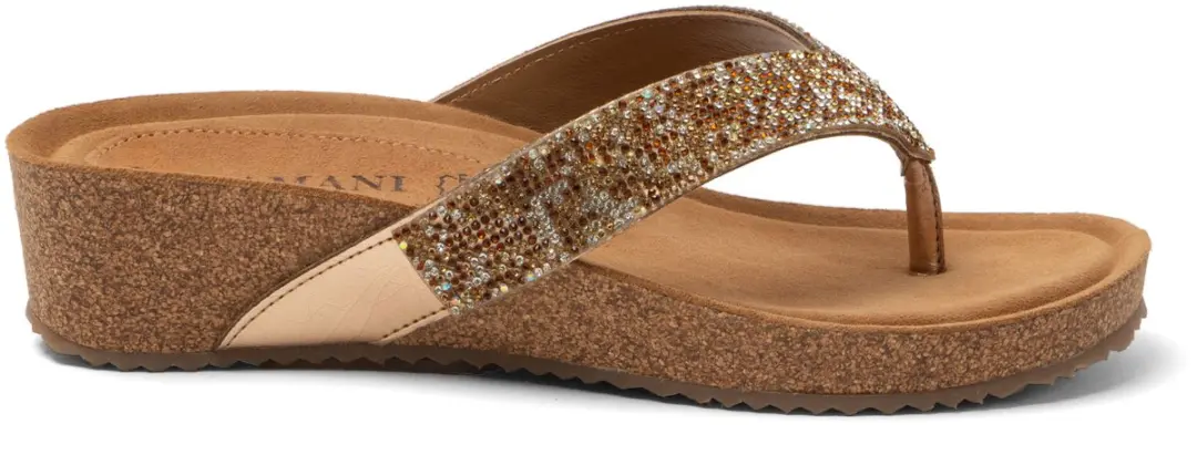 Sky Dames Slippers Leer Goud