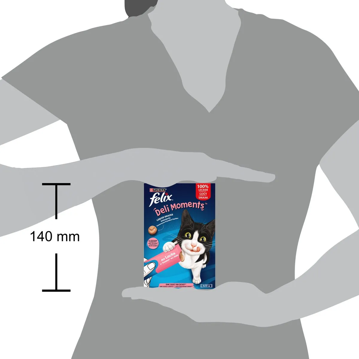Felix Deli Moments Kattensnack Liquid Zalm - 440g