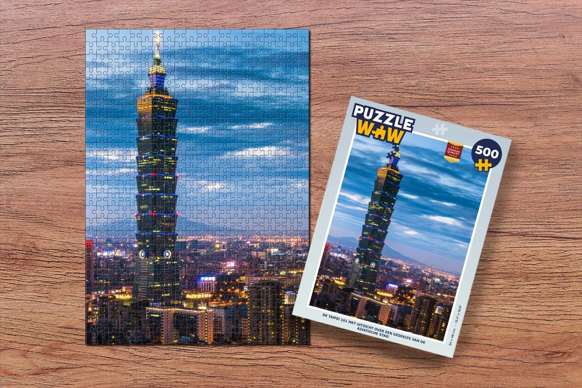 PuzzleWow Taipei 101 Legpuzzel 500 Stuks - Multicolor