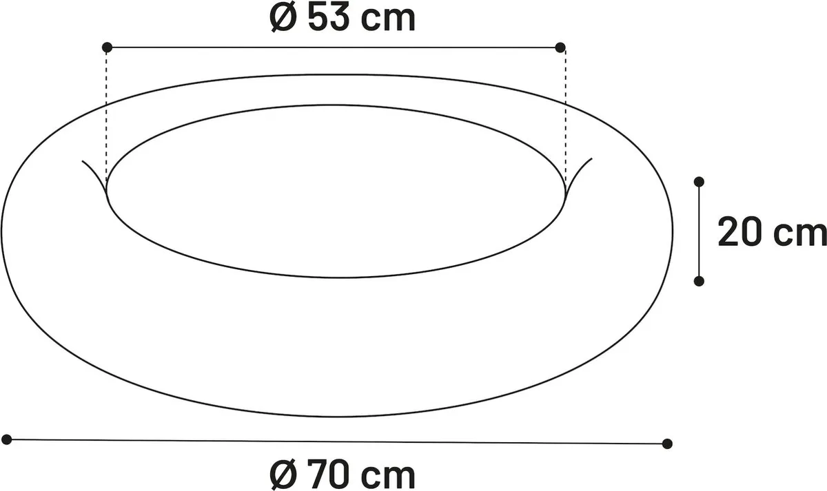 Flamingo Krems Hondenmand Rond Grijs 70cm