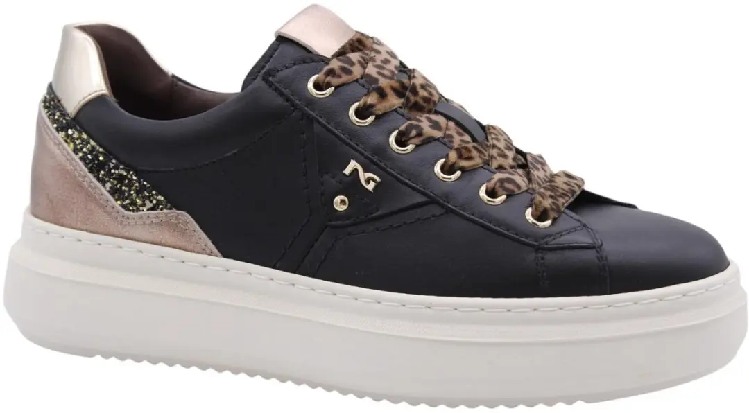 Nerogiardini Sneaker Black Glove Lunar Col.Peat T.Glitter Gr.Top Sab