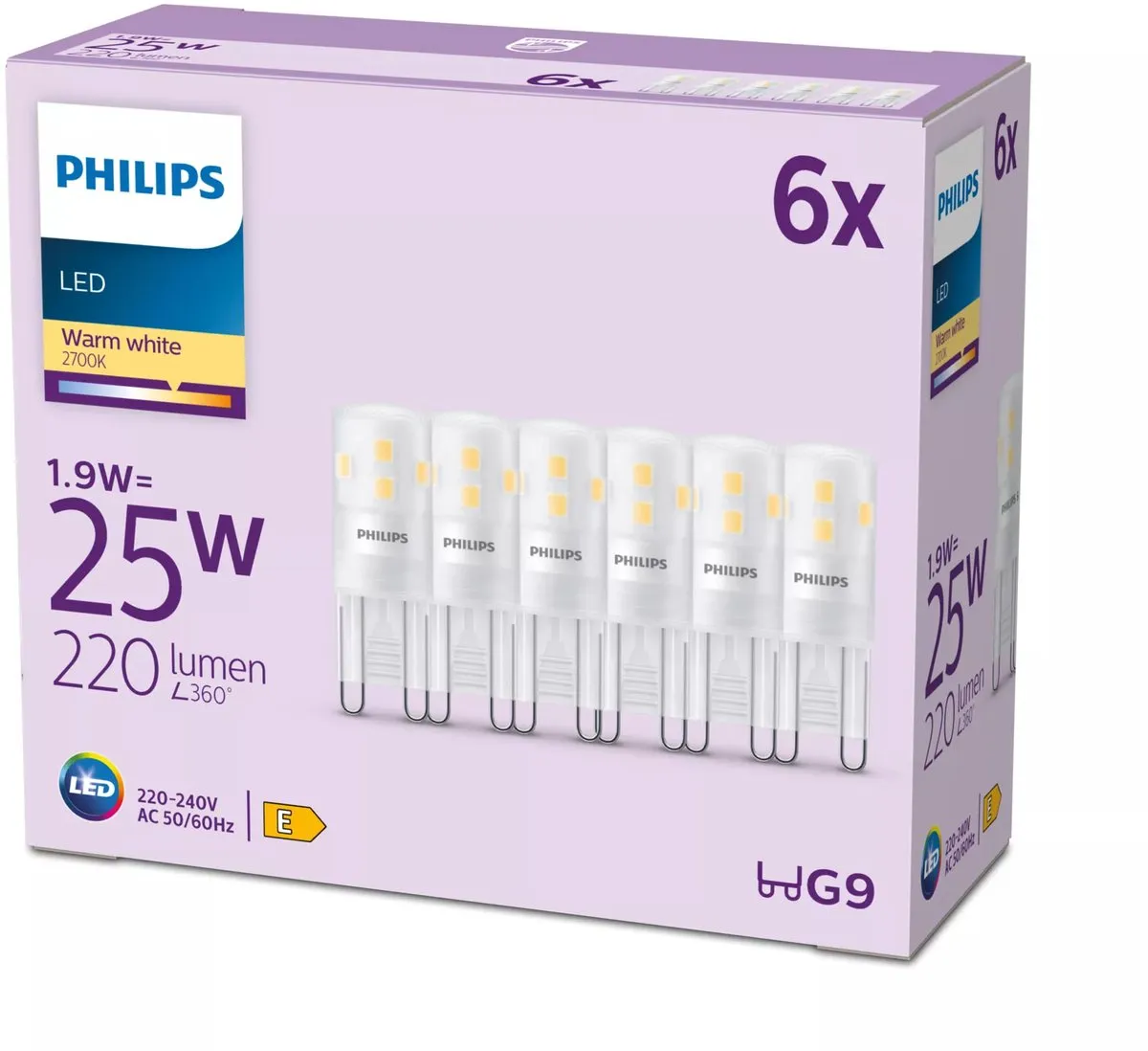 Philips LED Capsule G9 25W Warmwit - 6 Stuks