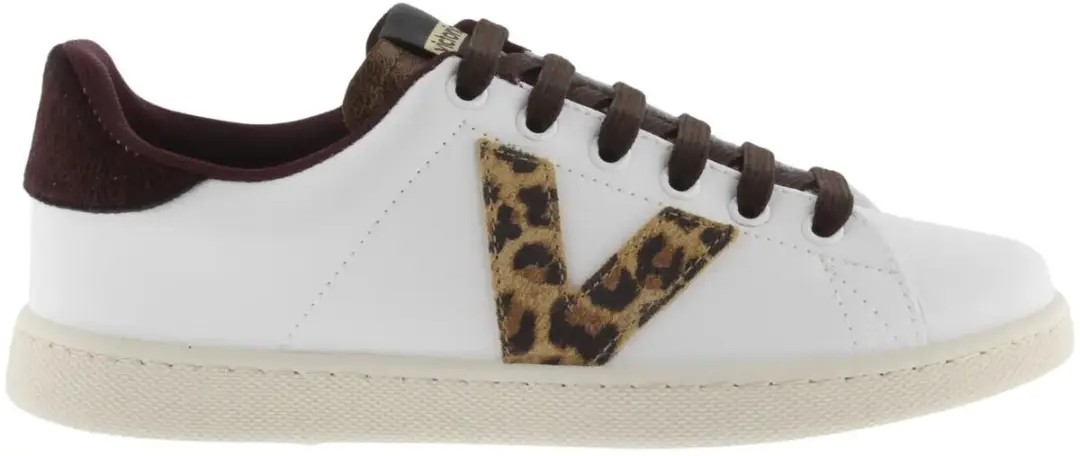 Dames sneakers met leerlook en dierenprint Victoria