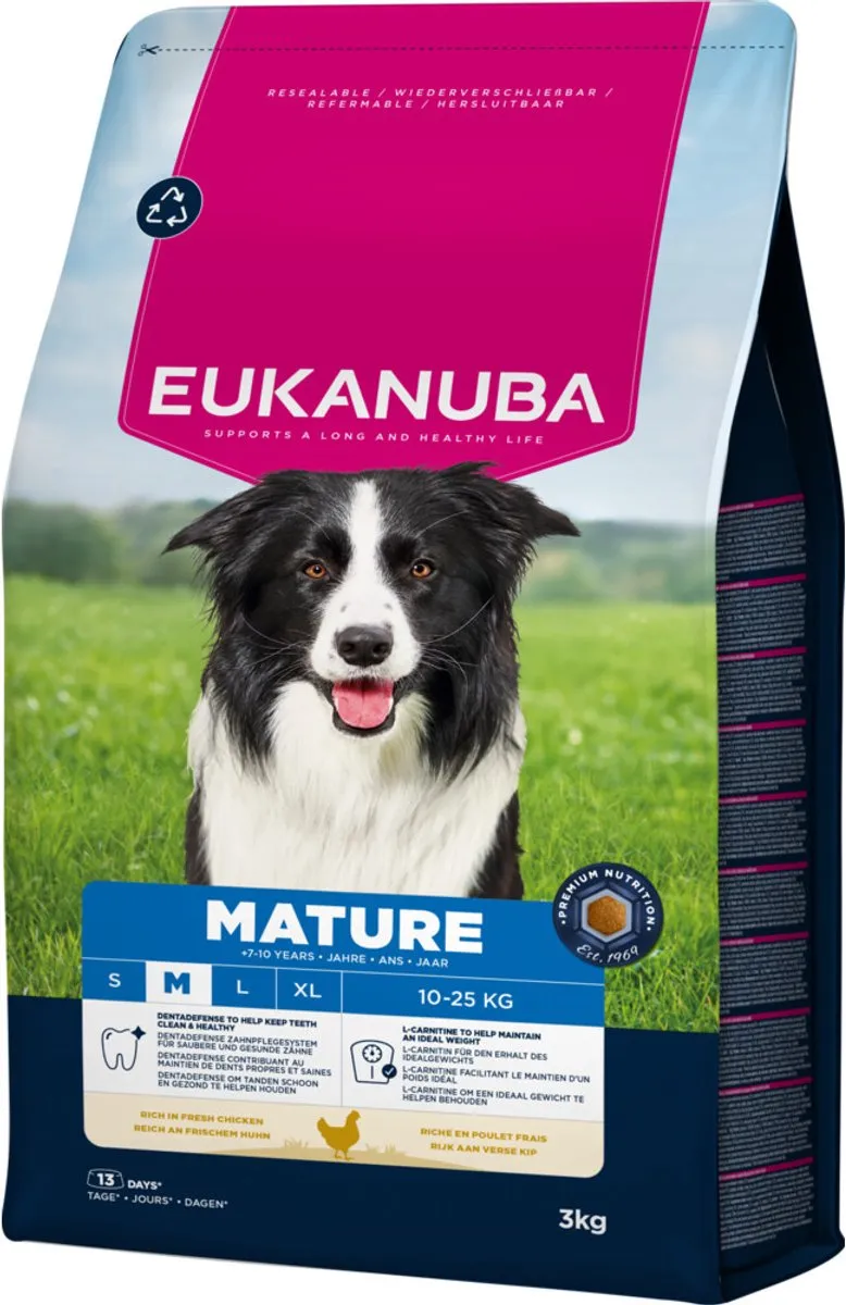 Eukanuba Hondenvoer Droog Life Care Dog Mature Medium Kip - 3 x 3 kg - Voordeelverpakking