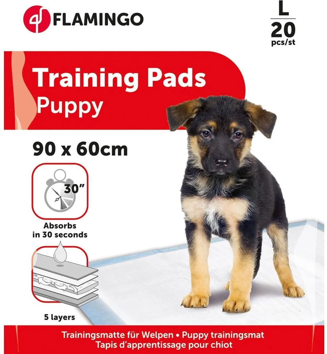 Flamingo Puppy Pads Trainingsmat - 90x60cm - 20 Stuks