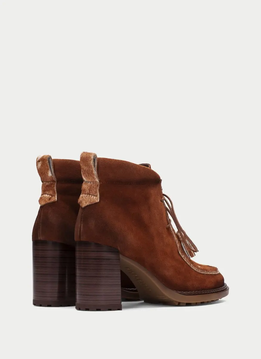 Hispanitas HI265065 Enkellaarzen - Bruin suede met hertenprint - Maat 39 - afbeelding 2 van 4