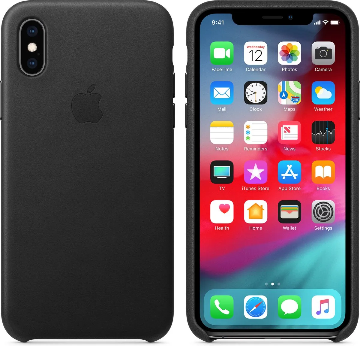 Apple Leren Hoesje iPhone Xs MRWM2ZM/A - Zwart