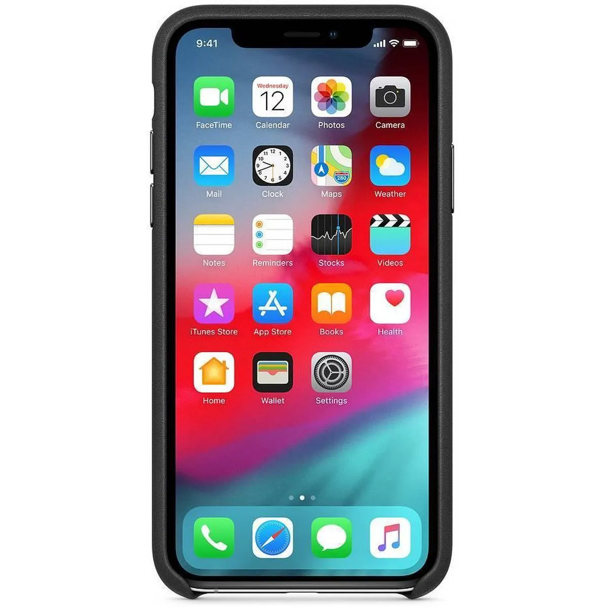 Apple Leren Hoesje iPhone Xs MRWM2ZM/A - Zwart