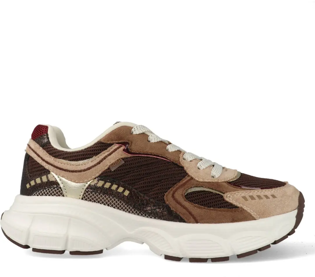 Posh by Poelman Sneakers Lise Beige / Bruin / Bordeaux Rood-39