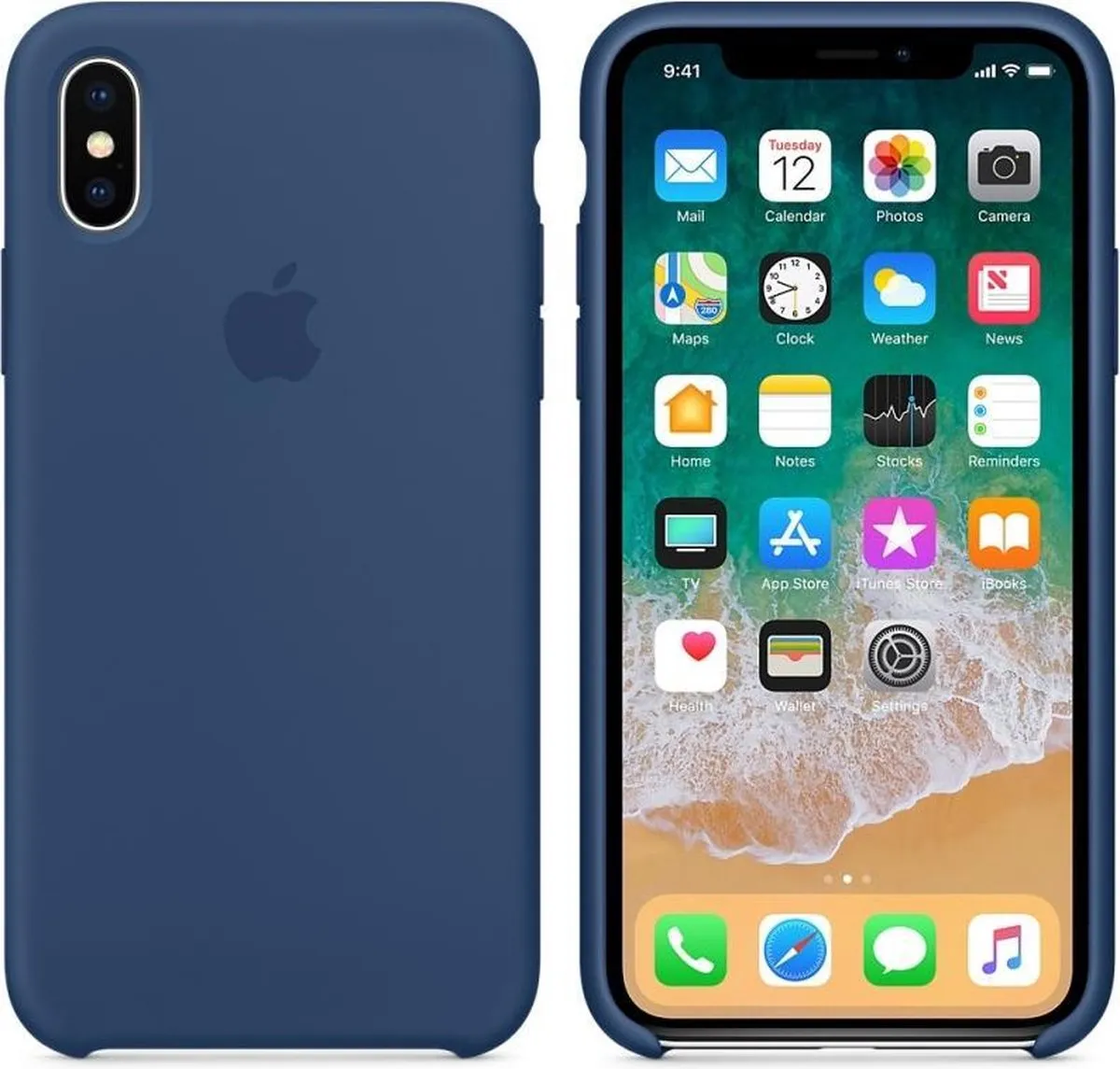 Apple iPhone X Siliconen Back Cover - MQT42ZM/A - Donkerblauw