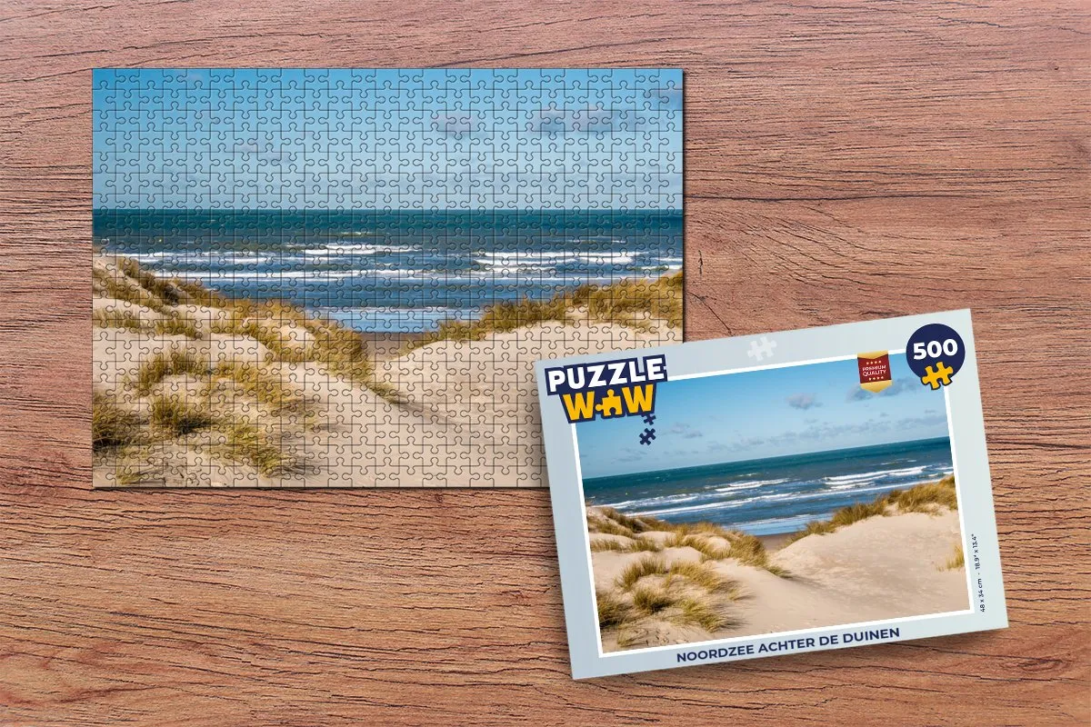 PuzzleWow Noordzee achter de duinen Legpuzzel 500 Stuks - Multicolor