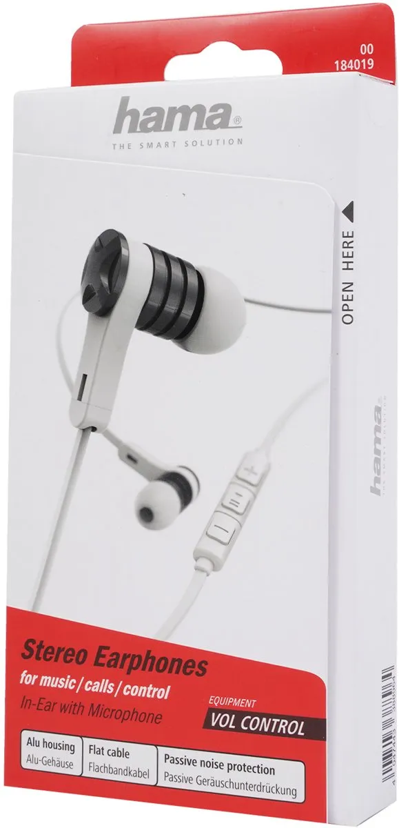 Hama Intense In-ear Headset 00184019 - Zilver/Wit