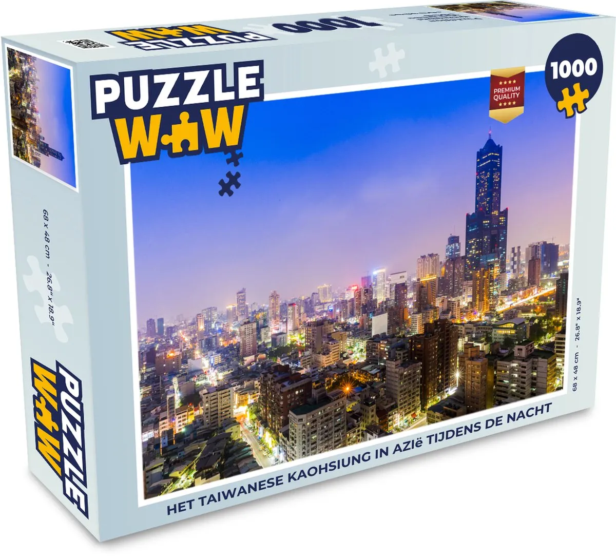 PuzzleWow Legpuzzel Kaohsiung Azië Nacht 1000 Stuks