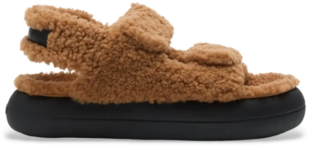 Moon Boot Bruine Shearling Leren Sandalen