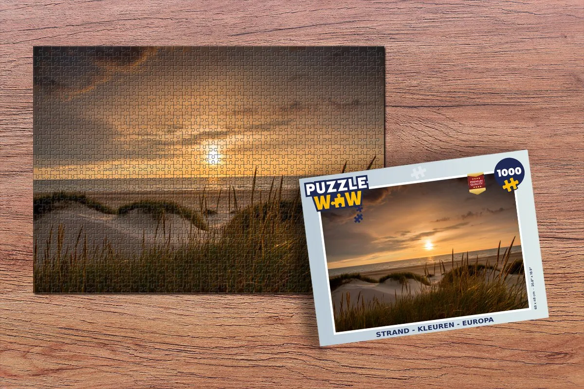 PuzzleWow Strand Europa Legpuzzel 1000 Stuks - Multicolor