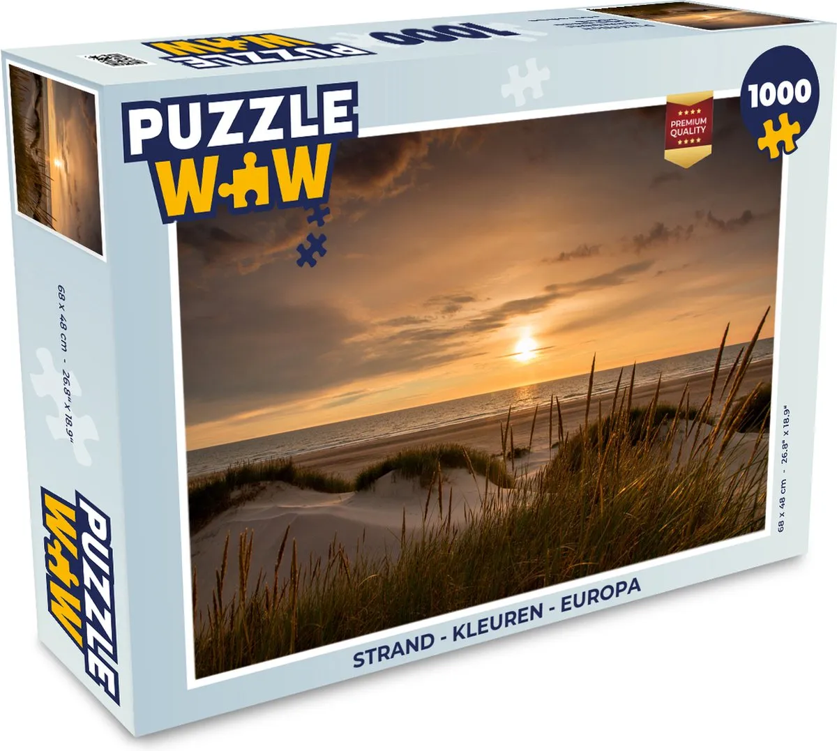 PuzzleWow Strand Europa Legpuzzel 1000 Stuks