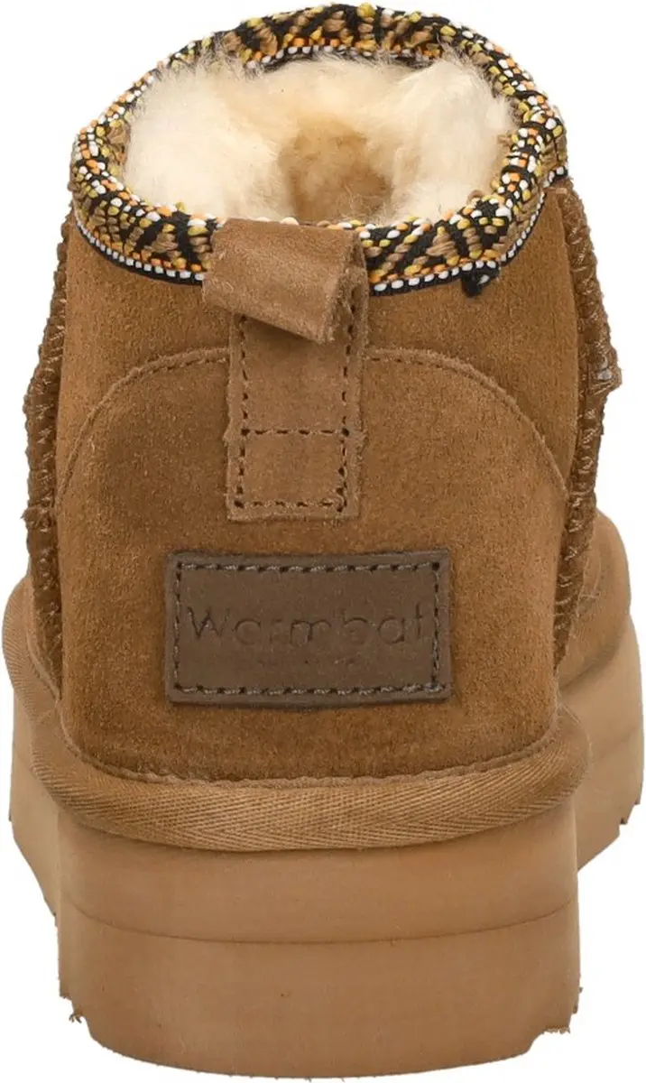Warmbat Durack Plateau Tape Enkellaarsjes - Cognac - 44 - afbeelding 5 van 6