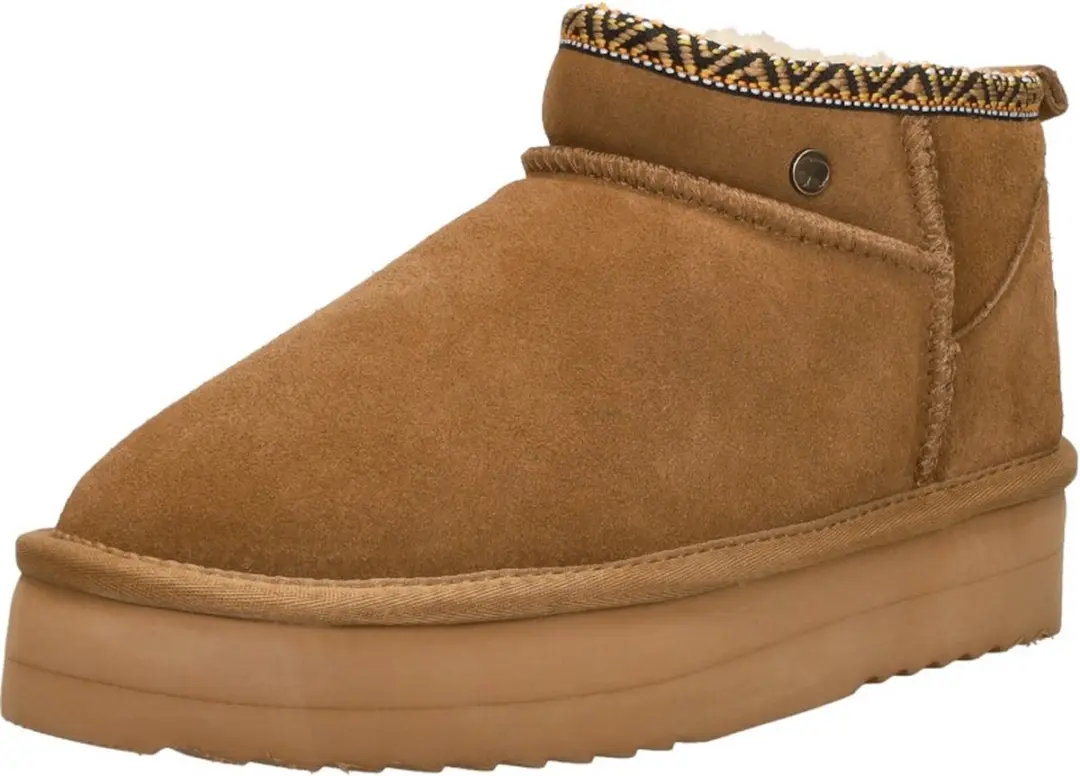 Warmbat Durack Plateau Tape Enkellaarsjes - Cognac - 44 - afbeelding 3 van 6