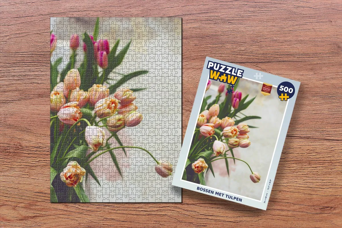 PuzzleWow Legpuzzel Bossen met tulpen 500 Stuks - Multicolor