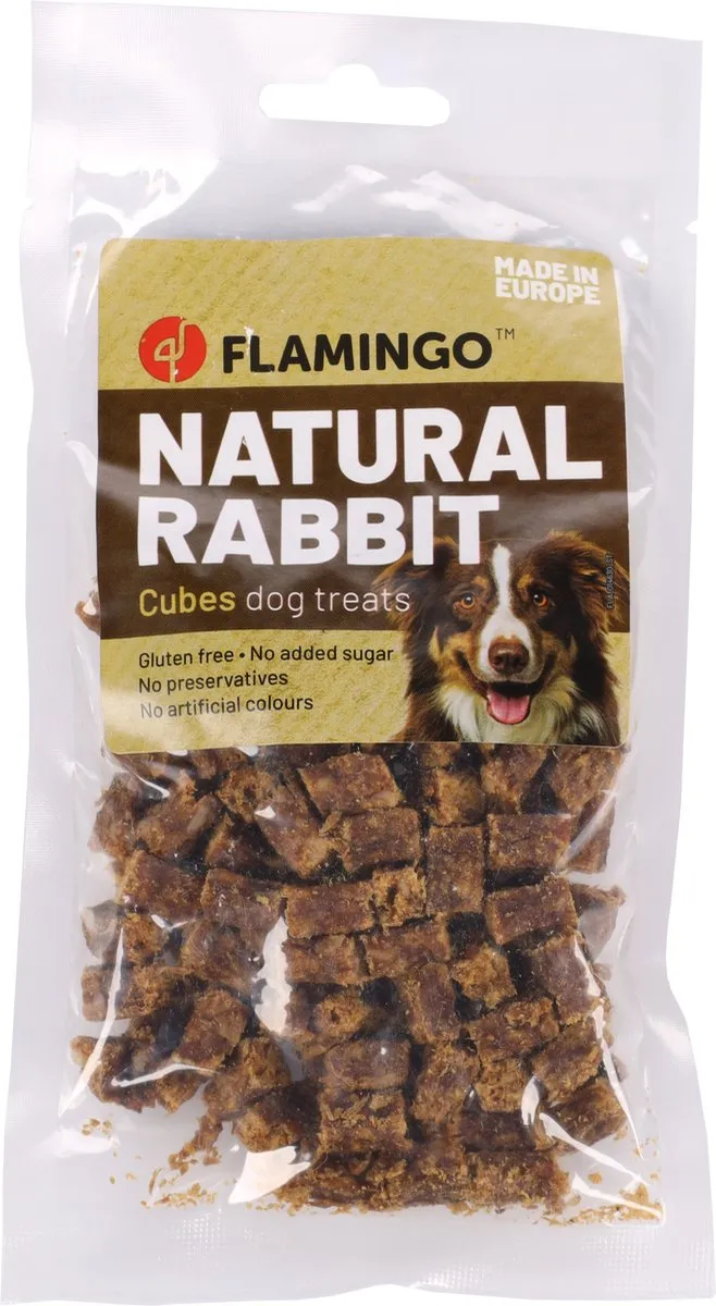 Flamingo Nature Snack Honden Konijn Blokjes 80g