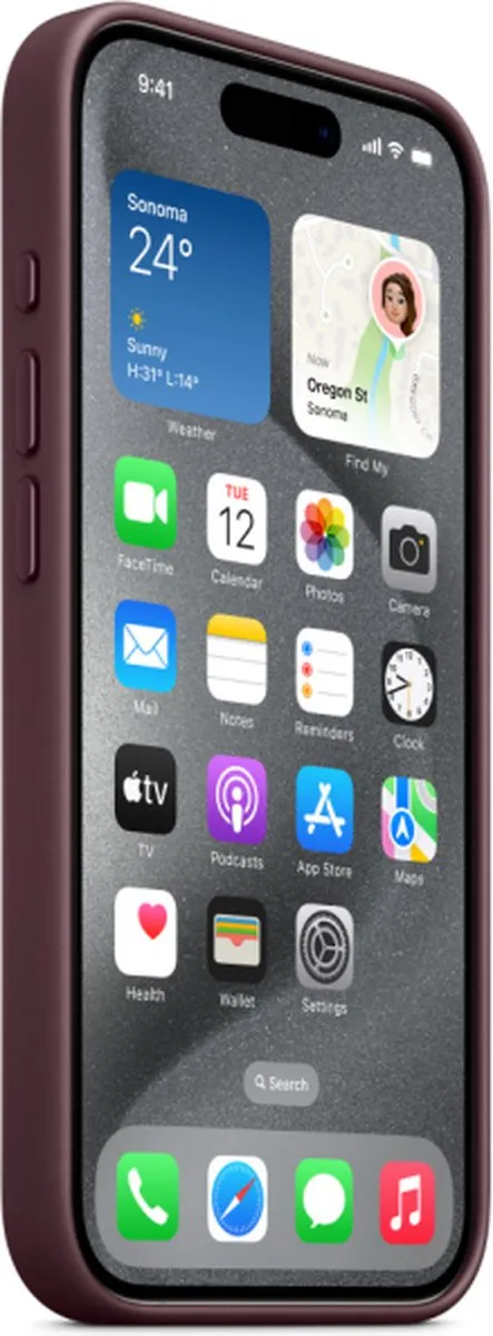 Apple FineWoven Hoesje iPhone 15 Pro - Mulberry - MT4L3ZM/A